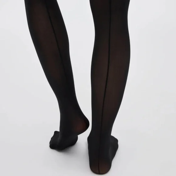 Sheertex Black Backseam  sheer resistant Thigh High Size small - Picture 3 of 6